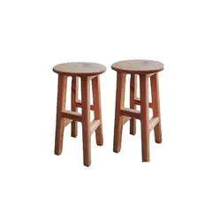 GENERICO - Pisos Taburetes Madera Para Bar 2 Unidades