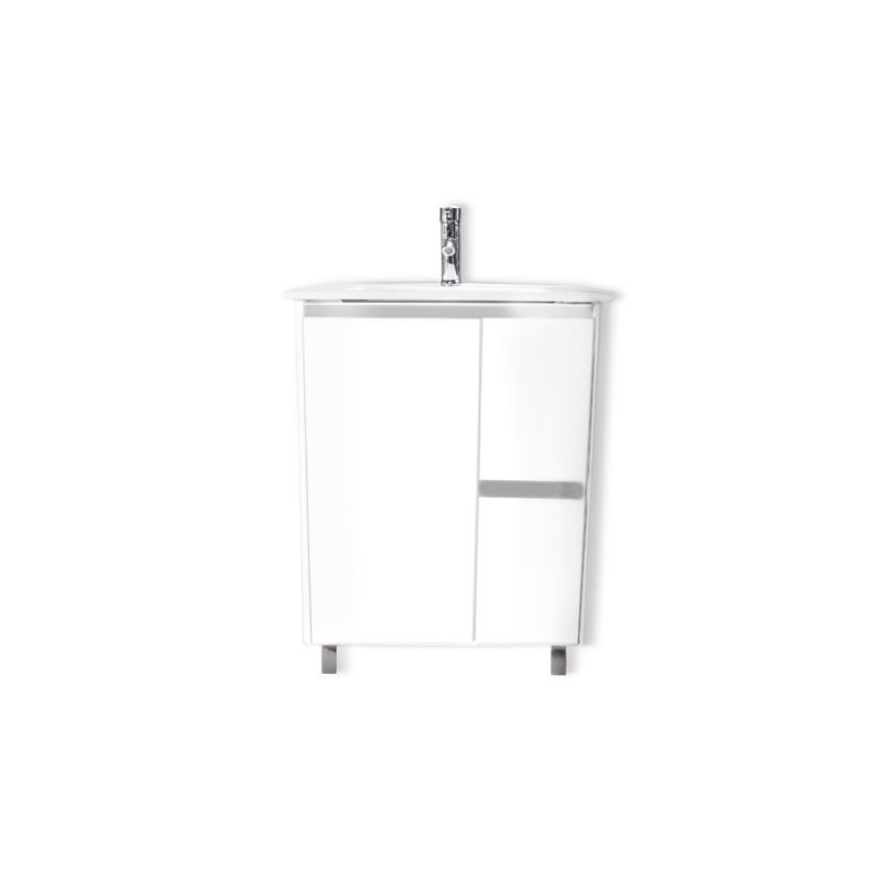 MODERN SPACE - Vanitorio 60x47 Cm Termolaminado Blanco Con Loza Y Grifería