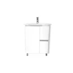 MODERN SPACE - Vanitorio 60x47 Cm Termolaminado Blanco Con Loza Y Grifería