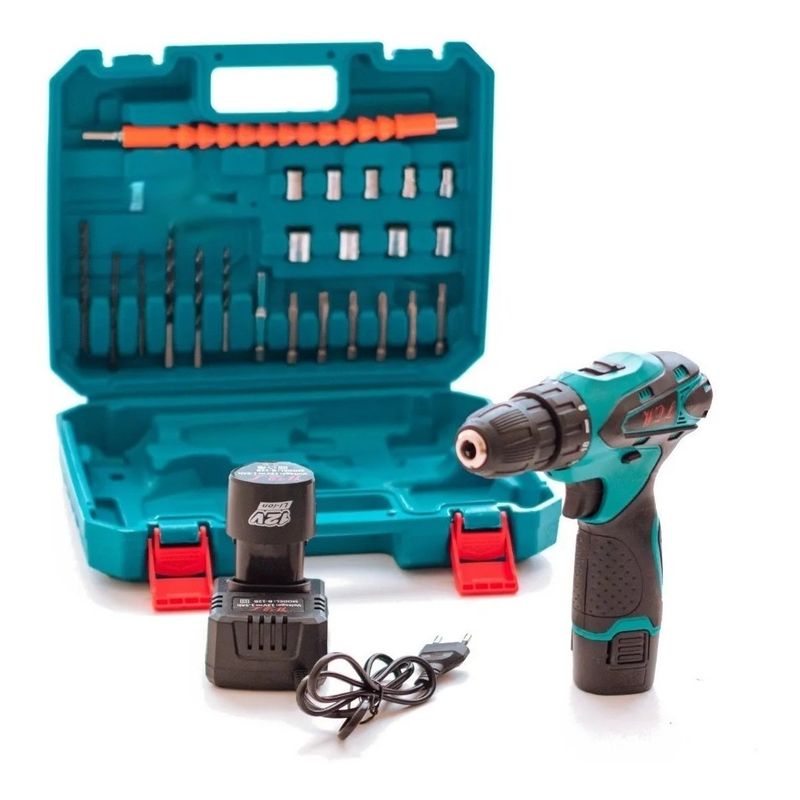 GENERICO - Taladro Inalámbrico Multifuncional 12v + 2 Baterias