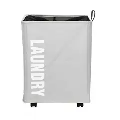 ANGELES DEL HOGAR - Cesta o Canasto para Ropa Plegable con Ruedas