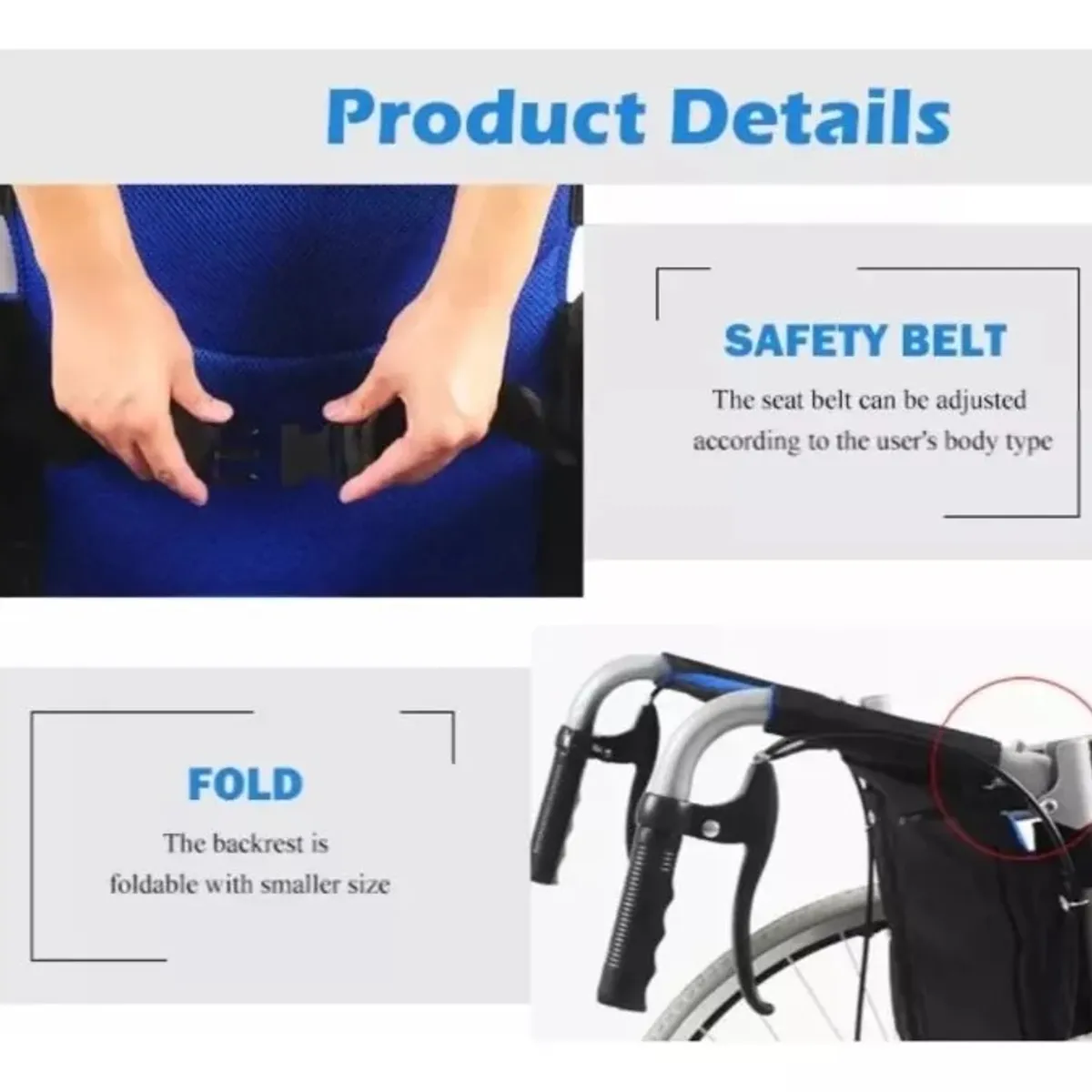 KUANGYE - Silla De Ruedas Geriátrica Paseo Liviana Plegable