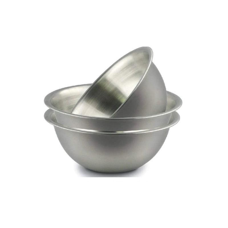 GENERICO - Pack 3 Bowls Acero Inoxidable Repostería Cocina Ensaladas Acero