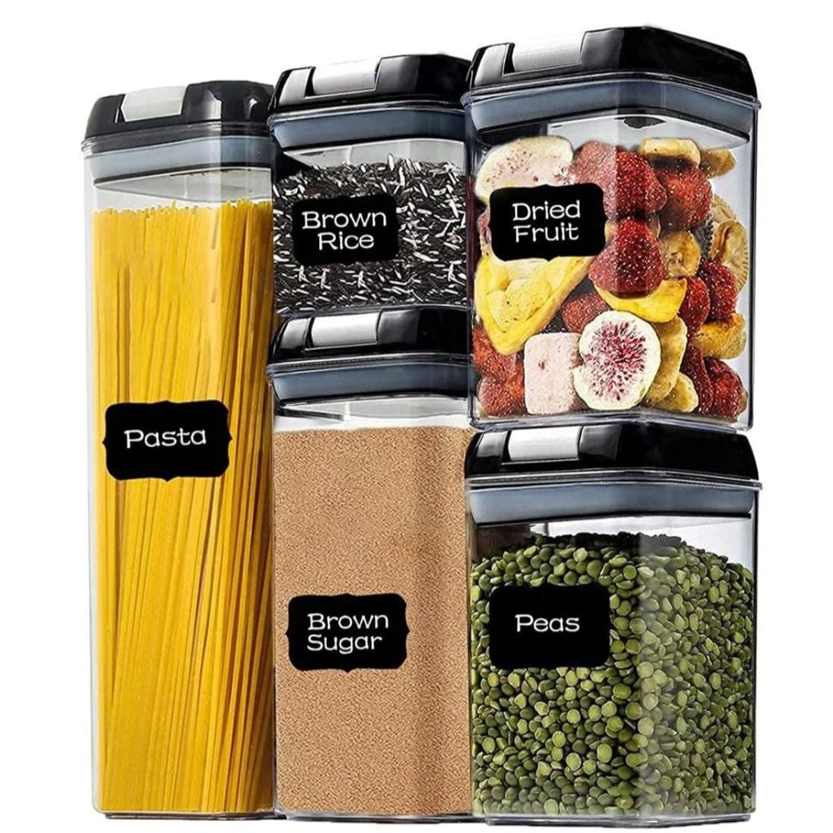 GENERICO - Contenedores recipientes hermético de cocina alimentos 5 pcs