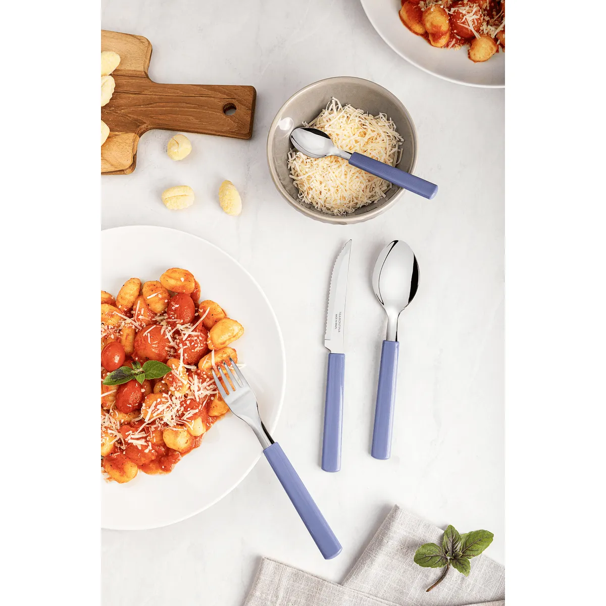 TRAMONTINA - Juego Cubiertos Tramontina 16 Piezas Azul, Acero Inoxidable