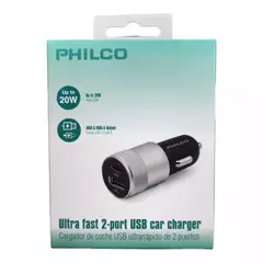 PHILCO - FLP2552S CARGADOR 12/24V USB/C 20W DOBLE PLATA