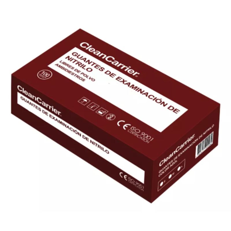 CLEANCARRIER - Guantes descartables antideslizantes Examinación color negro talle L