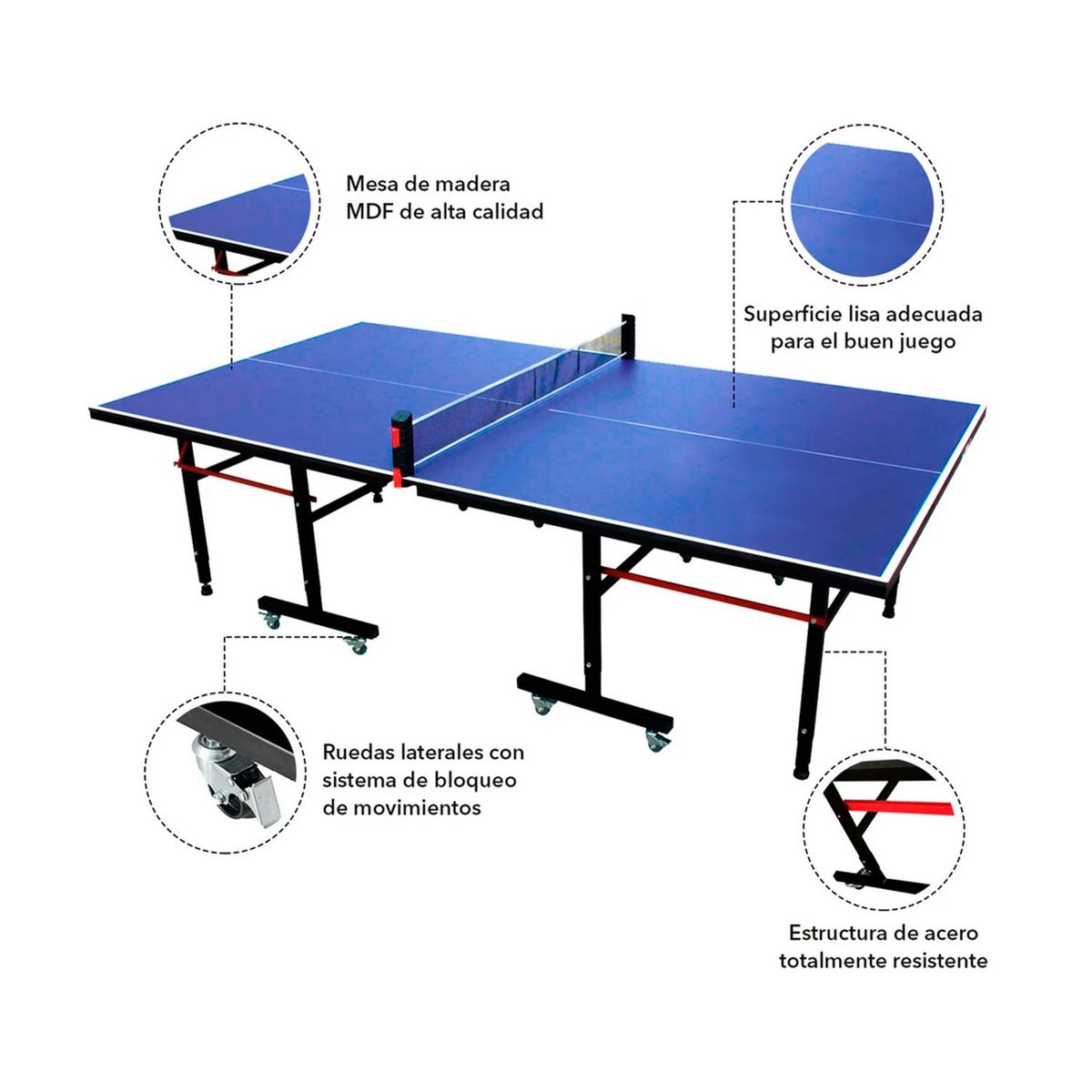 IDEEHOUSE - Mesa de Ping Pong plegable profesional