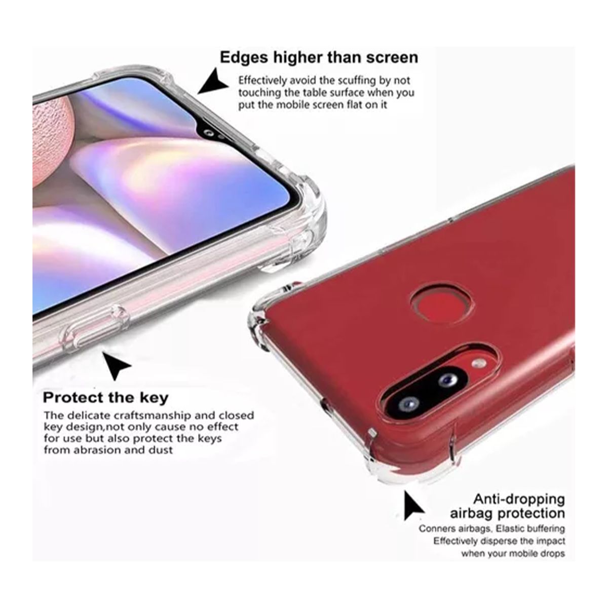 JOIGO - Carcasa Para Samsung A10s Transparente Reforzada