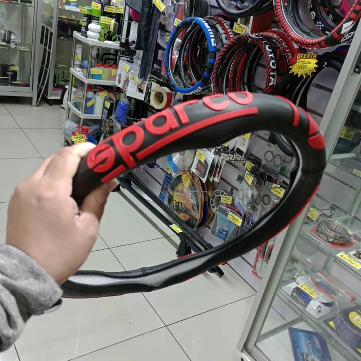 GENERICO - Forro cubre volantes de autos de gom medida 38cm Sparco