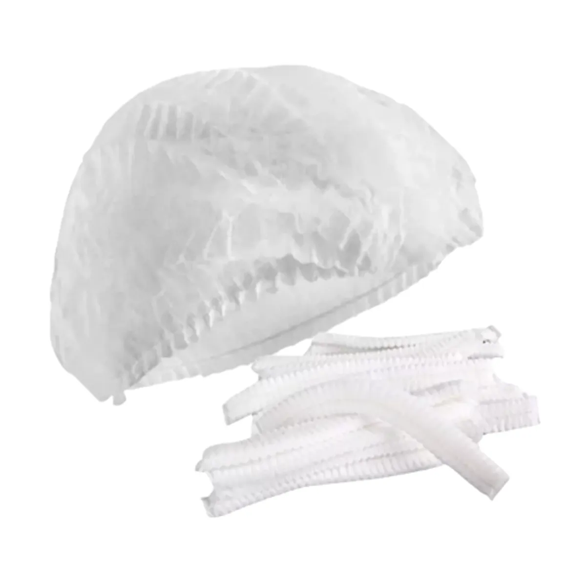 CLEANCARRIER - Gorro / Cofias Desechable Blanca ( 100 Unidades)