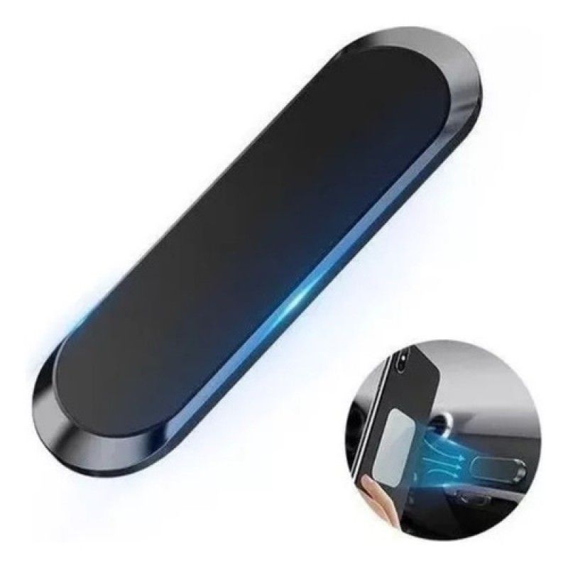 GENERICO - Soporte De Celular Tira Auto Magnetico Iman Automovil Color Negro