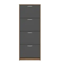 VEKKAHOME - ZAPATERA NICK GRIS 4 PUERTAS