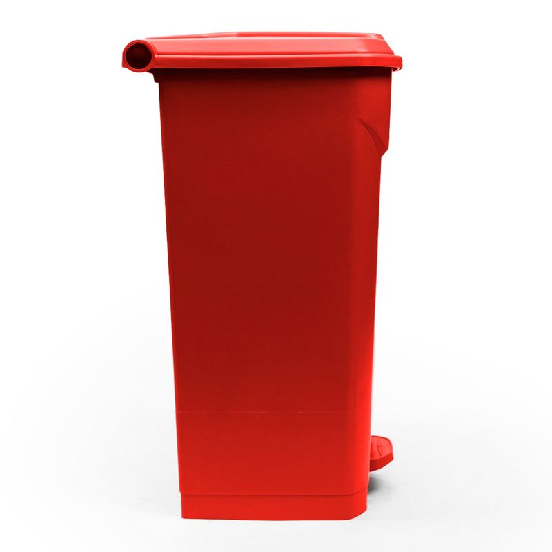GENERICO - Basurero 100 Litros con pedal central Rojo