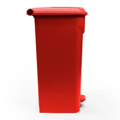GENERICO - Basurero 100 Litros con pedal central Rojo