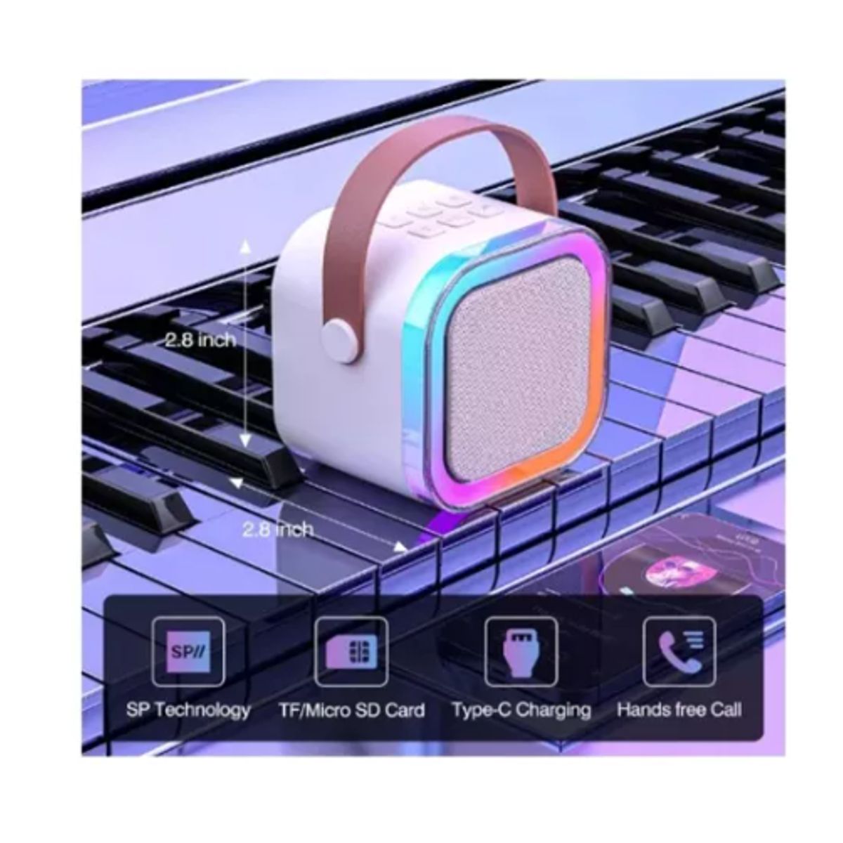 GENERICO - Altavoz Bluetooth Inalámbrico Micrófono Para Niños BLANCO
