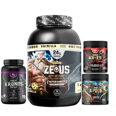 PALIKOS FITNESS - Proteina CP 1kg Vainilla Creatina 300gPre entreno Ares BCAA kronos