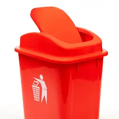 GENERICO - Basurero 30 Litros Tapa Vaiven Rojo