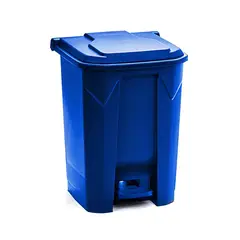 GENERICO - Basurero 50 Litros con pedal central Azul