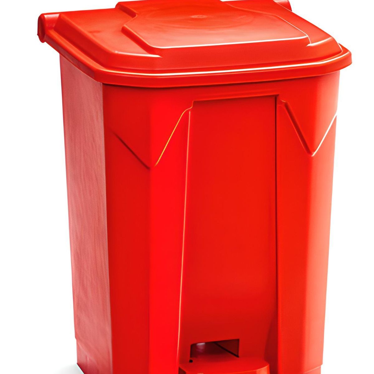 GENERICO - Basurero 50 Litros con pedal central Rojo