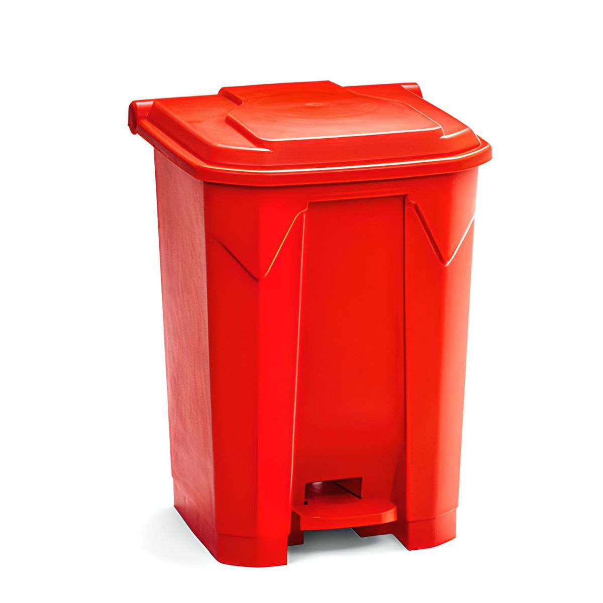 GENERICO - Basurero 50 Litros con pedal central Rojo