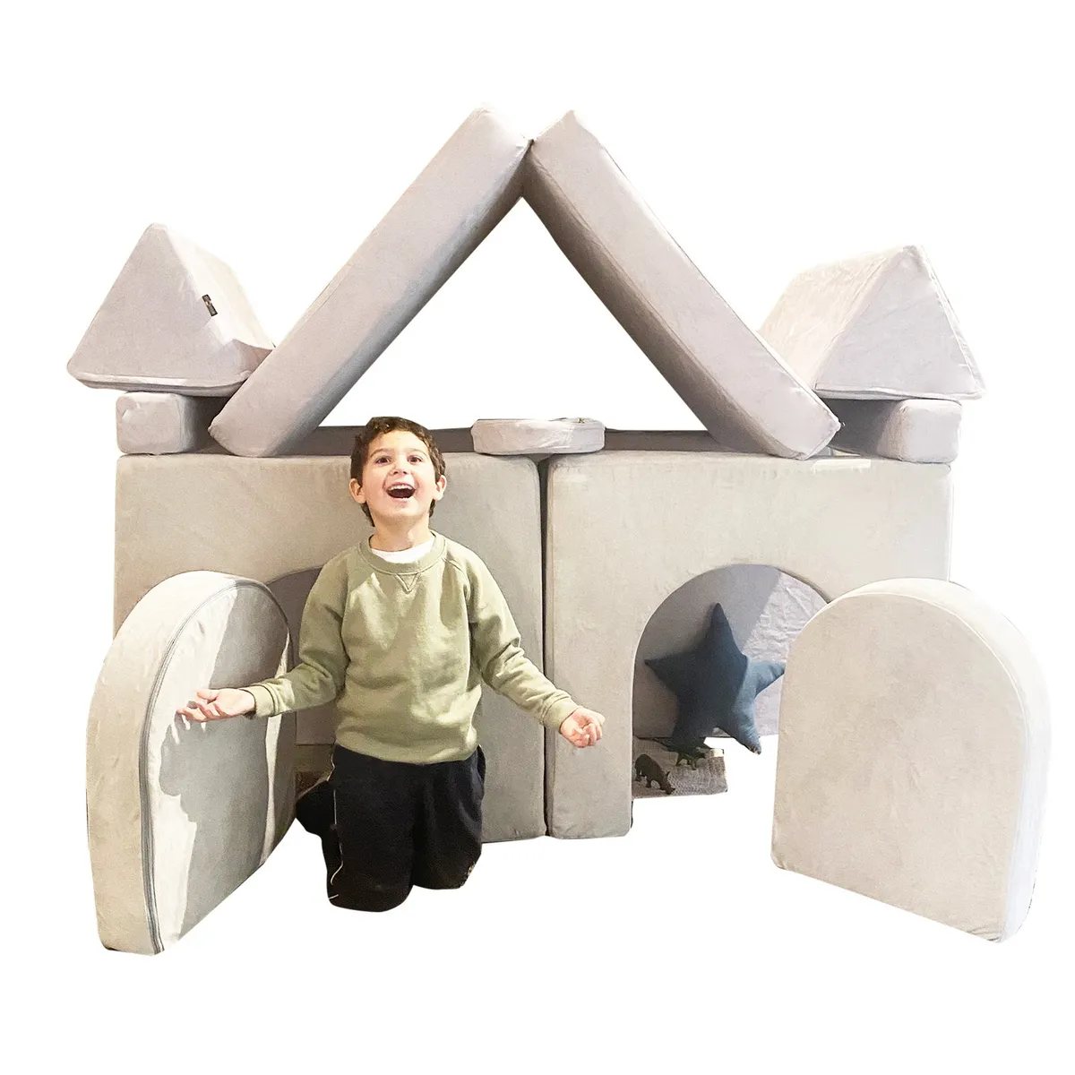 BLOKIDS - Puerta Para Sillón De Juegos Blokid Para Niños Gris Claro