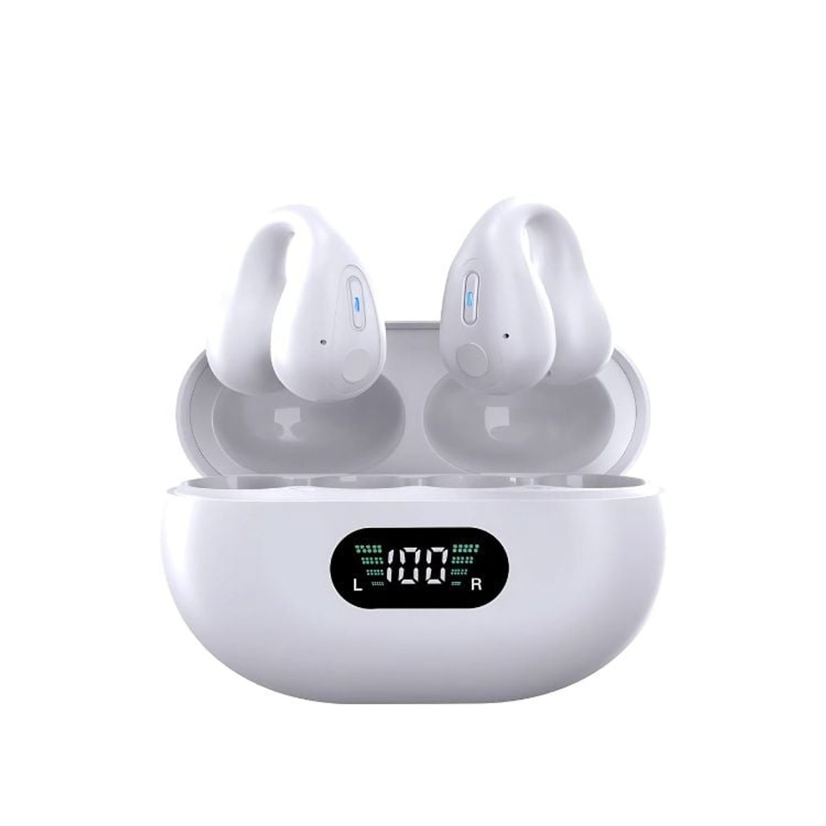 CRUSEC - Audifonos Touch Inalambricos Clip Con Reduccion De Ruido - Blanco