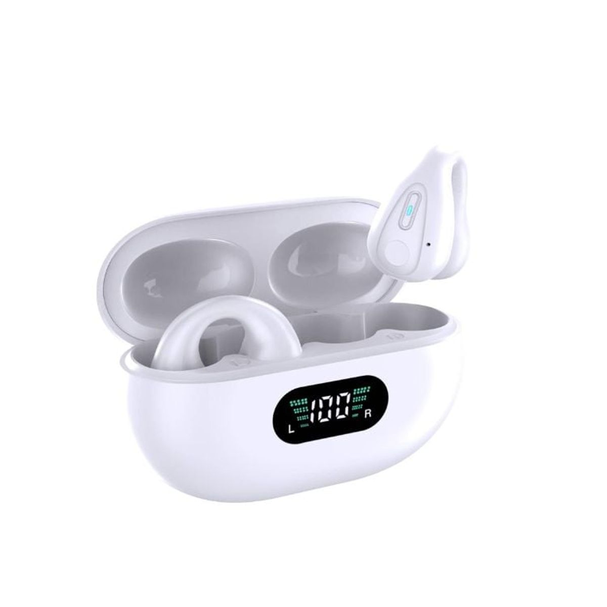 CRUSEC - Audifonos Touch Inalambricos Clip Con Reduccion De Ruido - Blanco