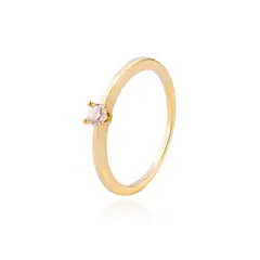 JB JOYAS BARON - Anillo Compromiso de Oro 18Kt Solitario de 4mm