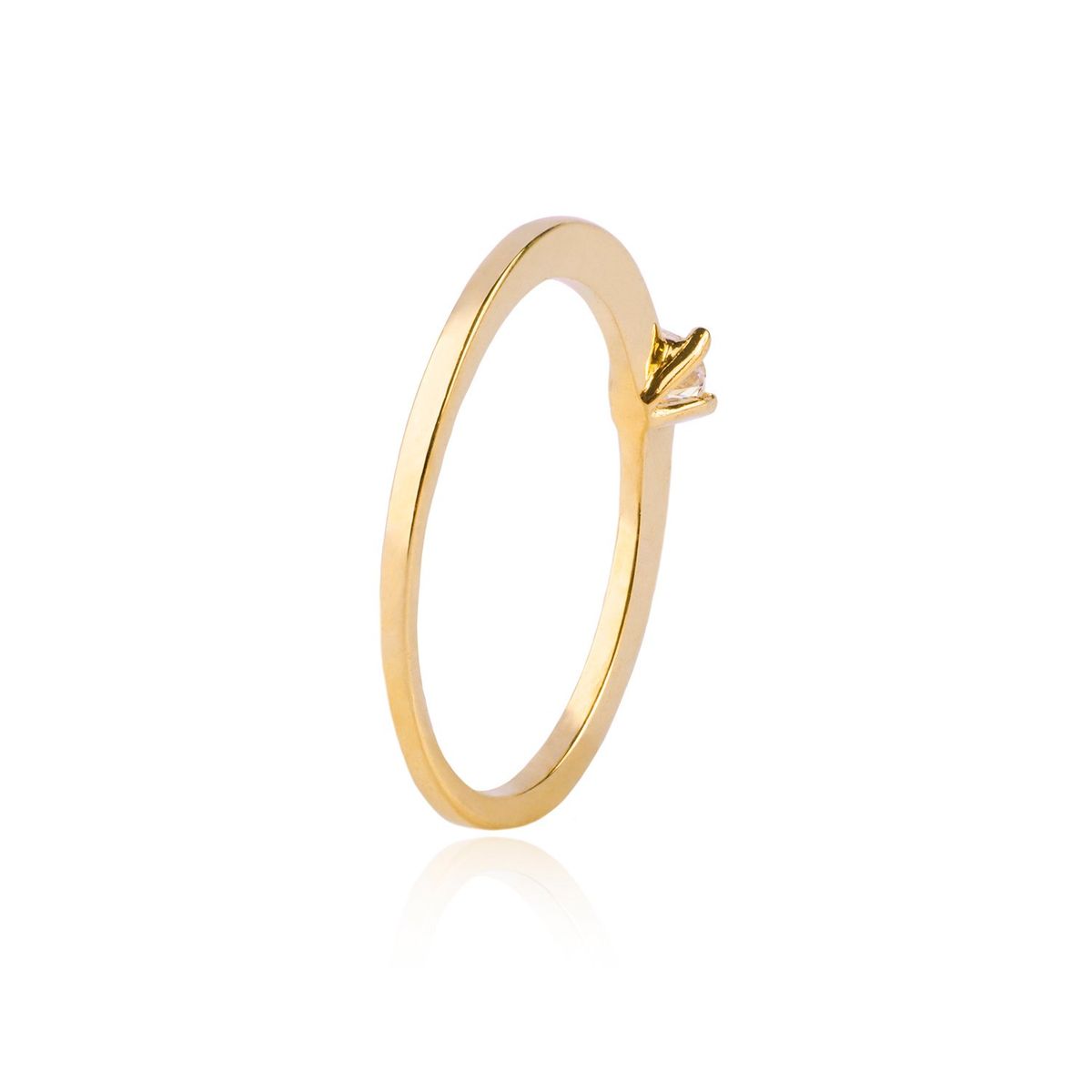 JB JOYAS BARON - Anillo Compromiso de Oro 18Kt Solitario de 4mm