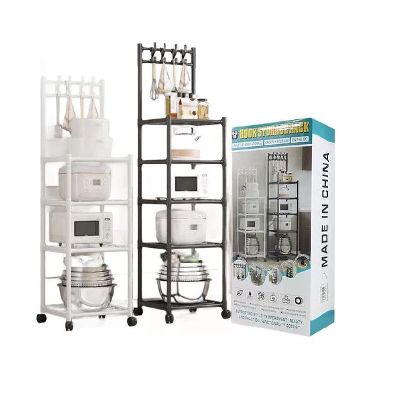 ANGELES DEL HOGAR - Estante Organizador Para Cocina 4 Niveles Color Negro