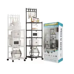 ANGELES DEL HOGAR - Estante Organizador Para Cocina 4 Niveles Color Negro