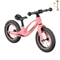 LUBABYCAS - Bicicleta de Equilibrio Convertible Aro 12 y 14 Rosada