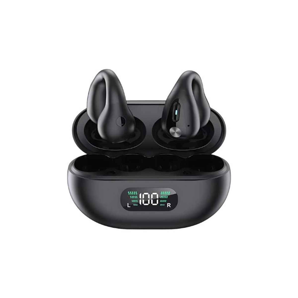 CRUSEC - Audifonos Touch Inalambricos Clip Con Reduccion De Ruido - Negro