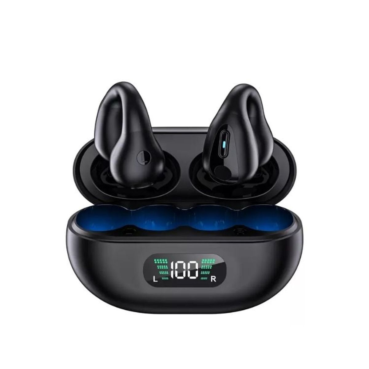 CRUSEC - Audifonos Touch Inalambricos Clip Con Reduccion De Ruido - Negro