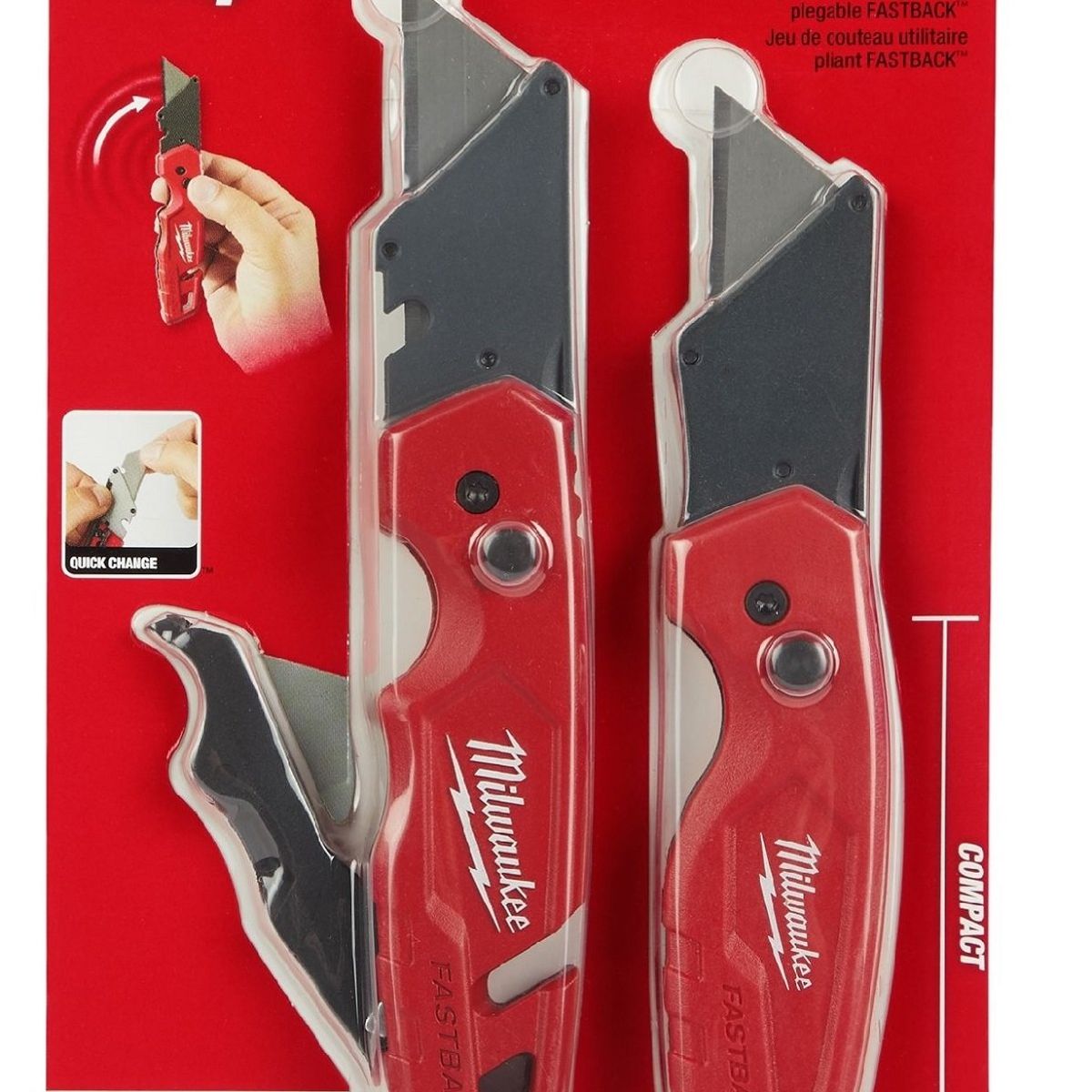 MILWAUKEE - Juego Cuchillos Plegables Fastback Milwaukee
