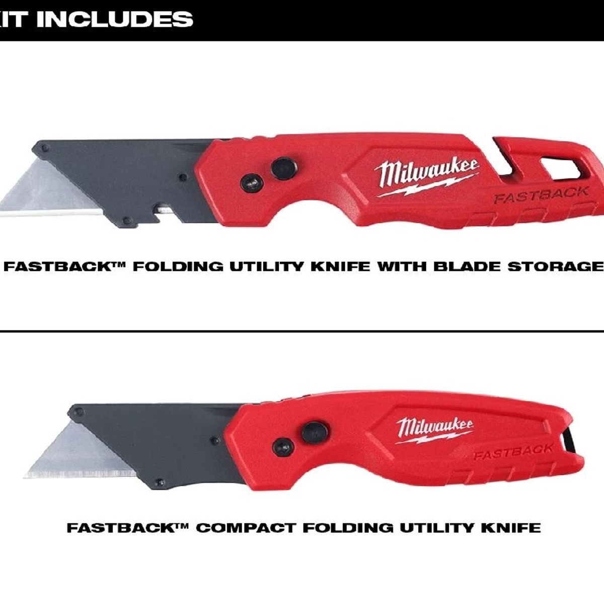 MILWAUKEE - Juego Cuchillos Plegables Fastback Milwaukee