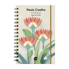 TOP10BOOKS - AGENDA PAULO COELHO 2025 - ANILLADA: CORAJE / FLORES FUCSIA / VR / PAULO