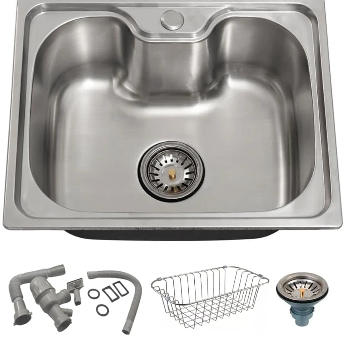 KUANGYE - Cocina Lavaplatos Empotrado 60 X 40cm Acero Inox Con Cesta