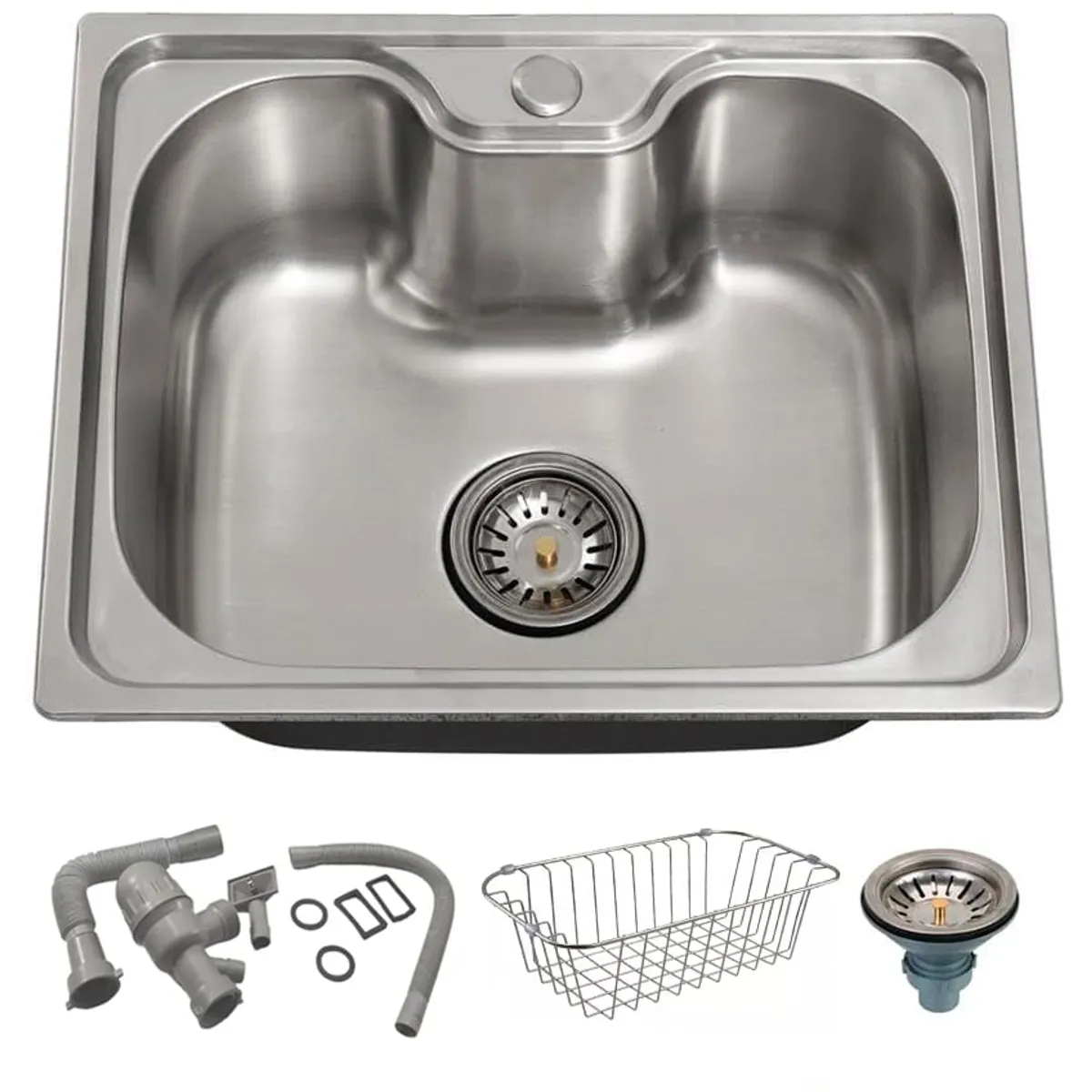 KUANGYE - Cocina Lavaplatos Empotrado 60 X 40cm Acero Inox Con Cesta