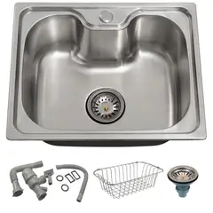 KUANGYE - Cocina Lavaplatos Empotrado 60 X 40cm Acero Inox Con Cesta