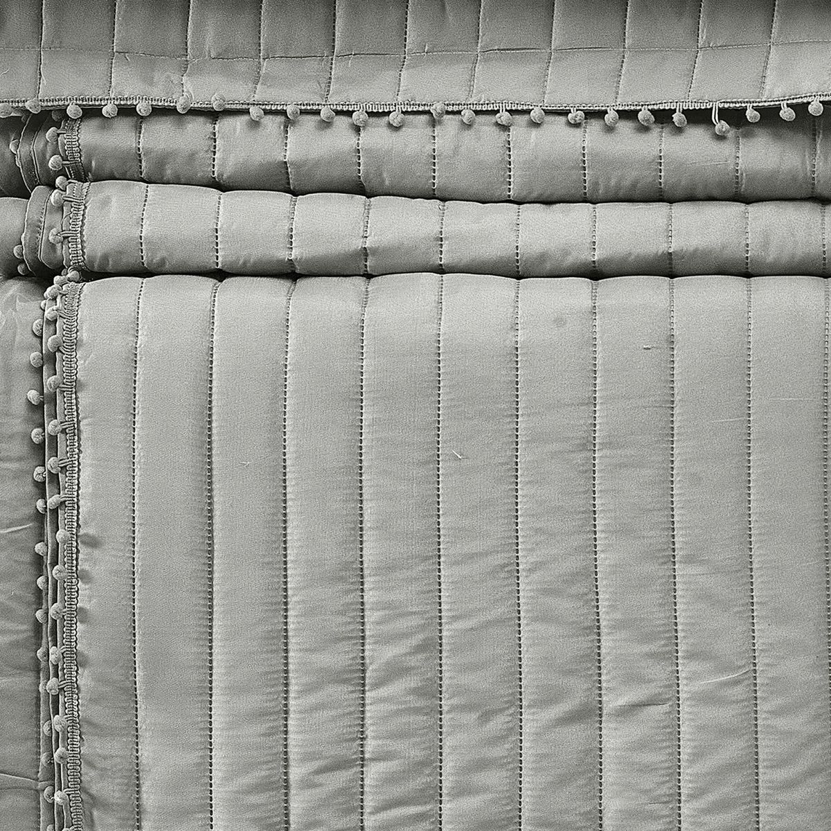 ANDES - QUILT ANDES POM POM GRIS KING