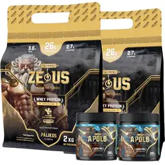 PALIKOS FITNESS - 2 x Proteina Whey Doypack 2kg Chocolate + 2 x Creatina Apolo 300g