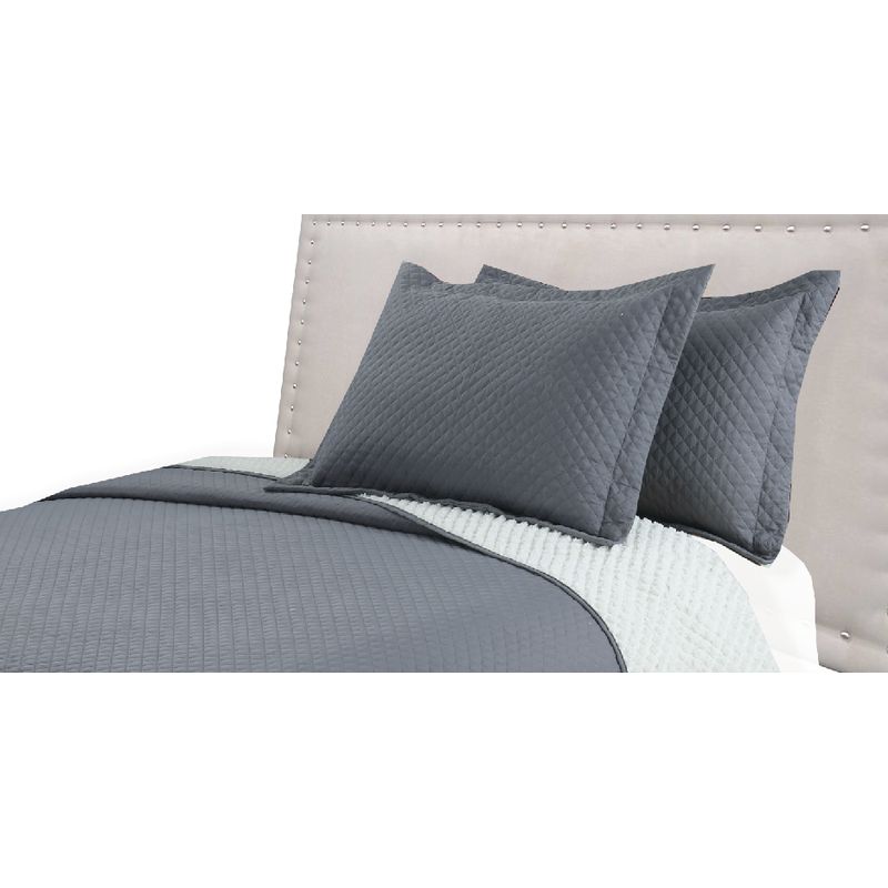 ANDES - QUILT ANDES SHERPA LISO GRIS 2 PLAZAS