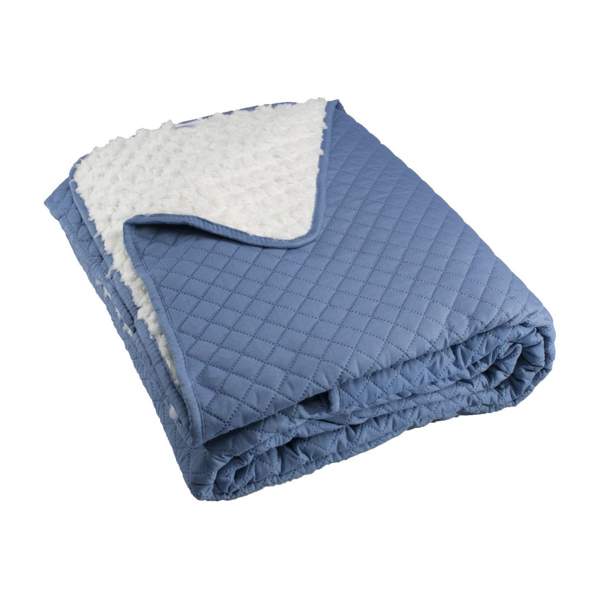 ANDES - QUILT ANDES SHERPA LISO AZUL 2 PLAZAS