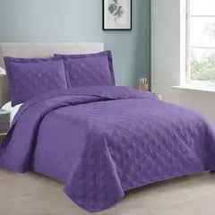 ANDES - QUILT LISO LILA 2 PLAZAS