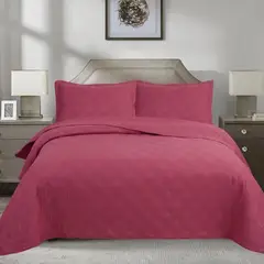 ANDES - QUILT LISO FRAMBUESA KING