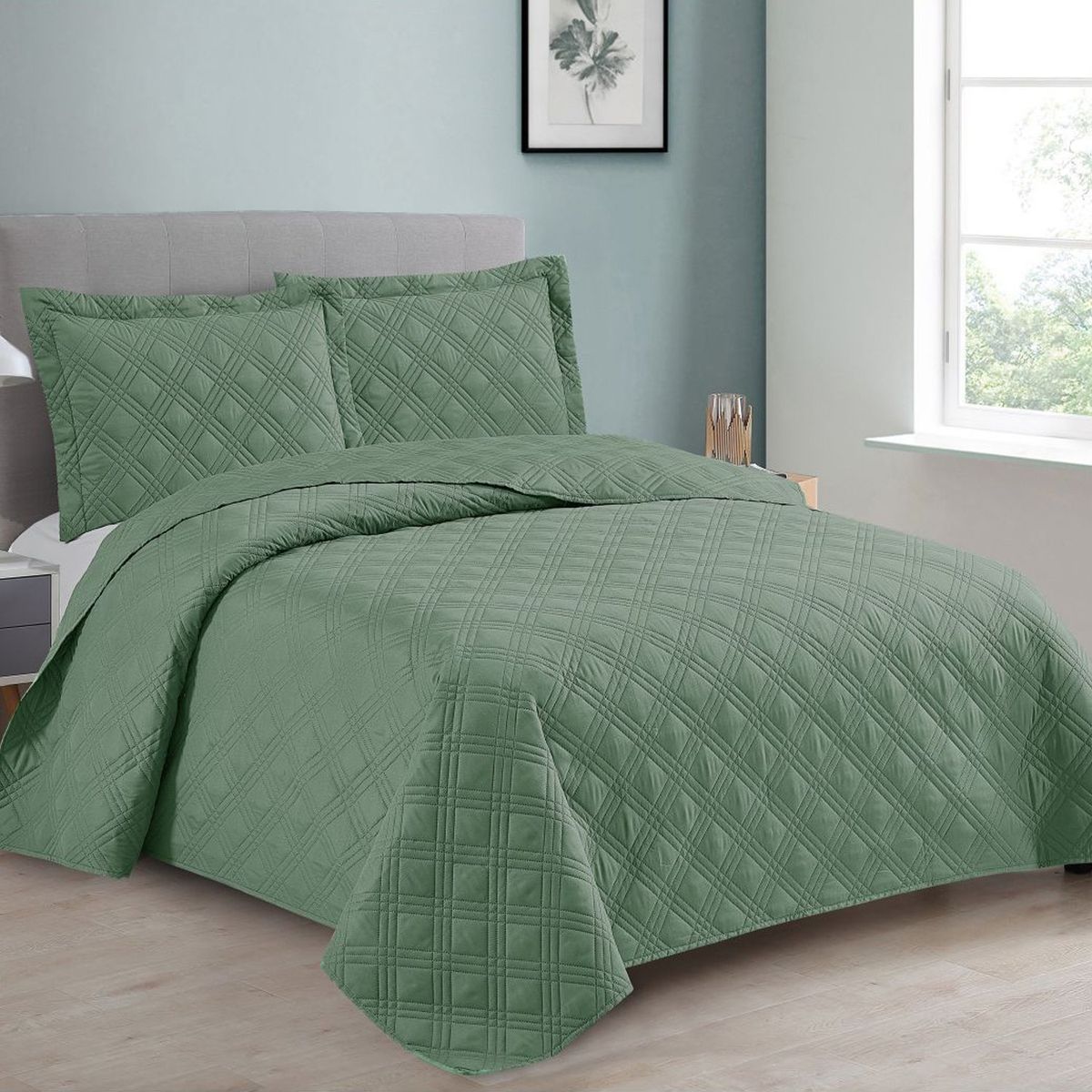 ANDES - QUILT ANDES LISO VERDE KING