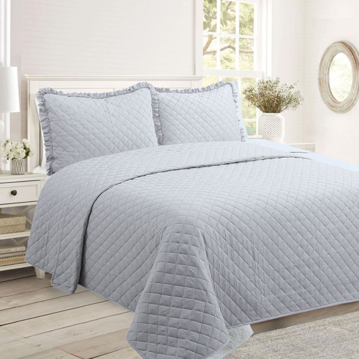 ANDES - QUILT ANDES ROMANTIC 2 PLAZAS GRIS