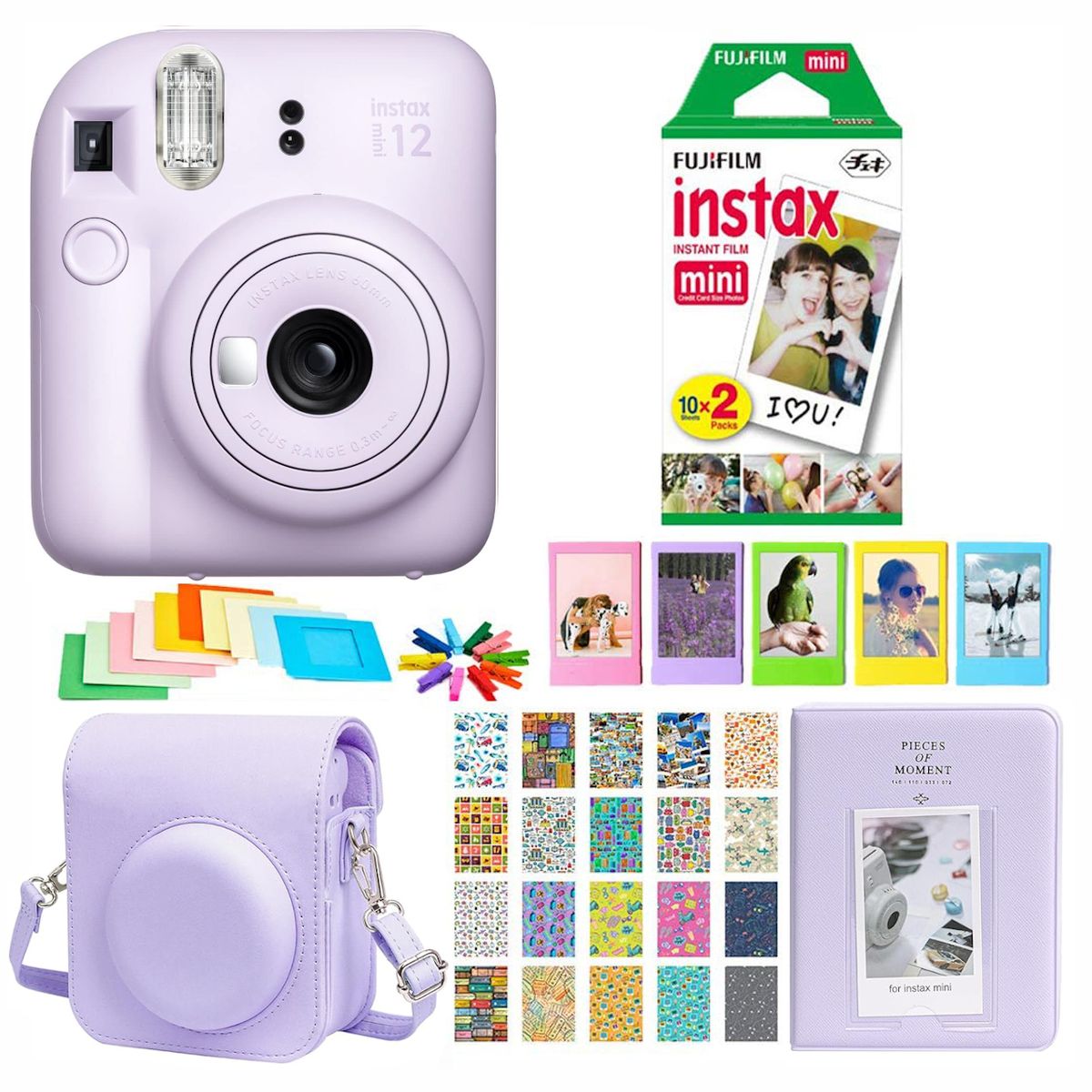 FUJIFILM - SET COMPLETO CÁMARA FUJIFILM INSTAX MINI 12 +20 PELÍCULAS +ACCESORIOS